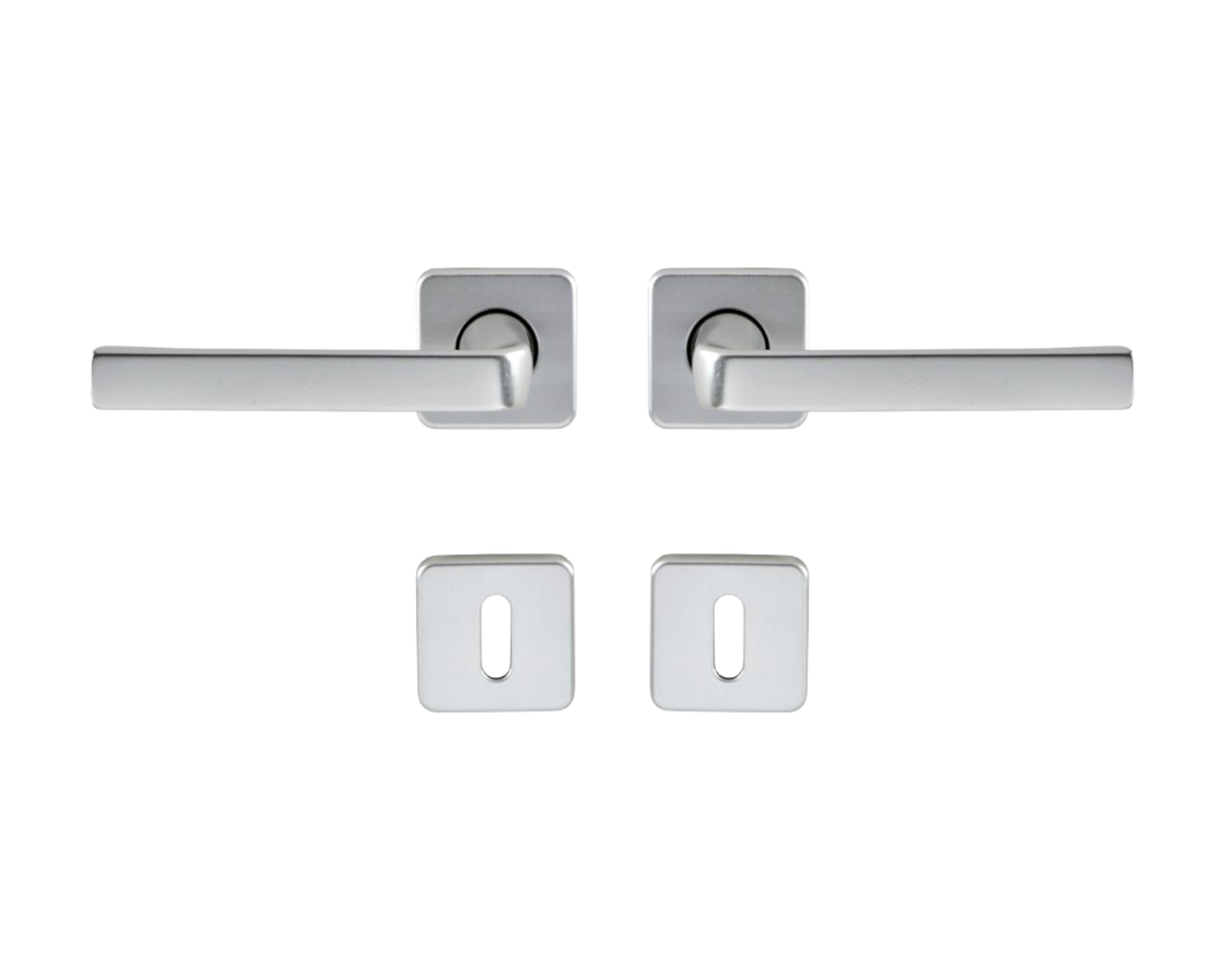 Poignée de porte moderne Vachette KAZA finition argent pour chambre et espace travail