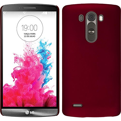 PhoneNatic Funda Rígida Compatible con LG G3   Goma Rojo   Cover Cubierta + Protector de Pantalla