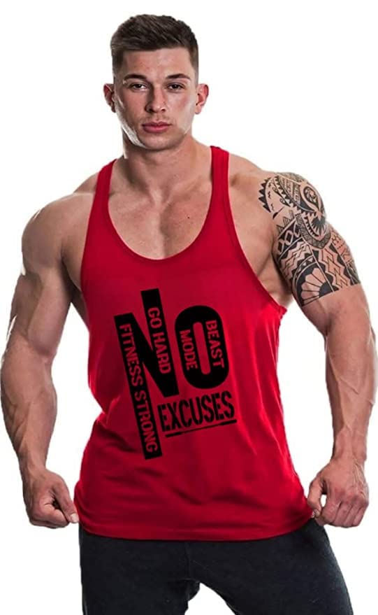 MASCARI Gym Vest -NO Excuses RED