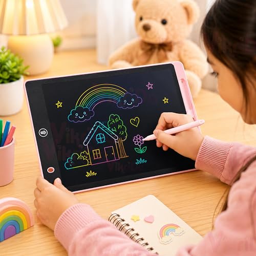 Image of Vikrida LCD Writing Tablet Doodle Board for Kids - 11 Inch Colorful LCD Writing Board, Electronic Writing Tablet, Erasable Drawing Pad, Reusable Writing Pad for Learning & Drawing Toys for Kids