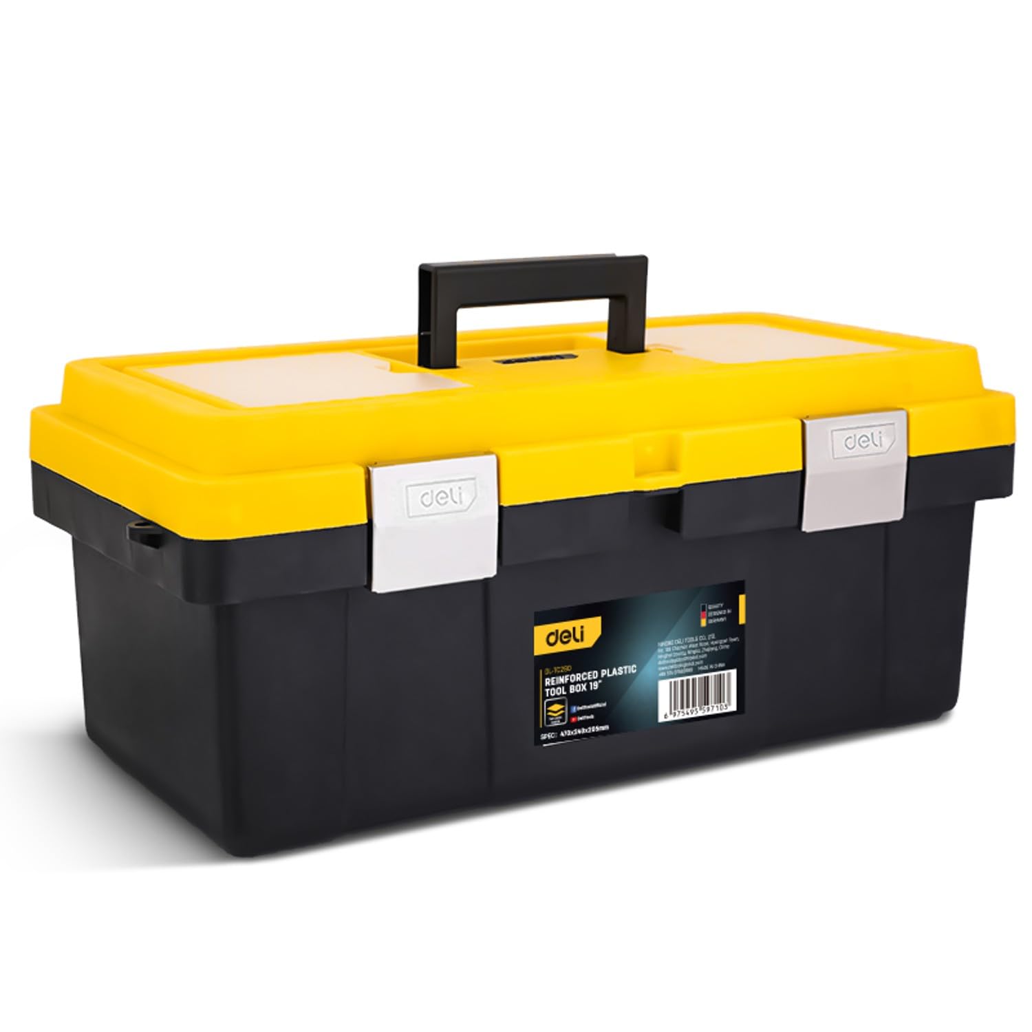 Deli DL-TC290 19" Multipurpose Tool Box with Two Layer Folding Structure Metal Clasp & Connecting Shaft Carry Handle PP Hand Tools Kit for DIY Home and Professional Use (1Pc) (B0D95MJQYP) Amazon Price History, Amazon Price Tracker