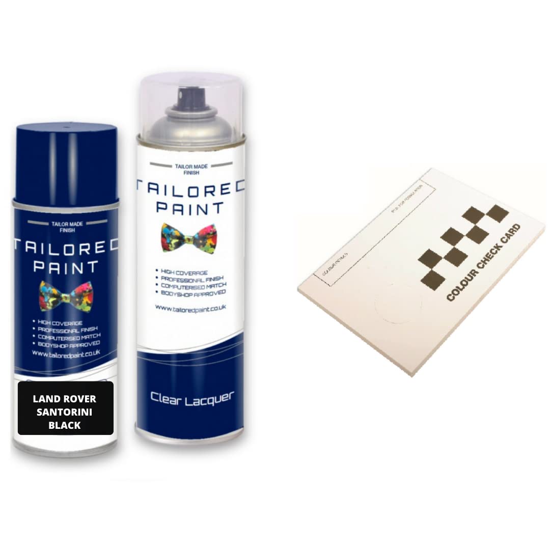 Aerosol Spray Paint For Land Rover New Defender L669 Santorini Black 1AG, 820, LRC820, PAB Includes Colour Check Card (Aerosol Spray Paint + Lacquer)