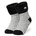 CityComfort Chausson Chaussette Femme Fantaisie - Chaussettes Femme Hiver Antidérapante (Gris Marl)