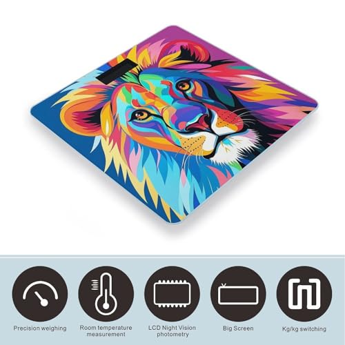 Báscula Digital Colorful Lion para Baño con Plataforma Amplia miniatura 3