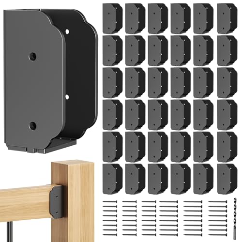 Image of 201 Stainless Steel Deck Railing Connector for 2 inchx4 inch(Actual 1.5 inchx3.5 inch) | Wood Post Deck Rail Bracket to Handrail,Fence Railing Brackets, Barn and Beam end Handrail Connector
