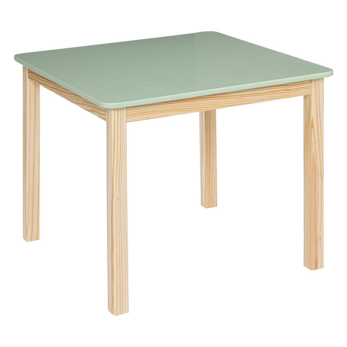 Table carrée pour Enfant en Bois Vert et Naturel H 54.5 cm - Atmosphera