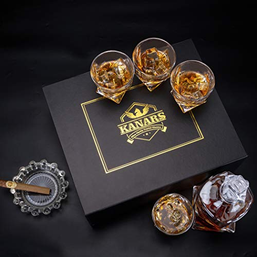 Kristallglas Set KANARS 7-teiliges bleifreies Whiskey-Gläser und Karaffe