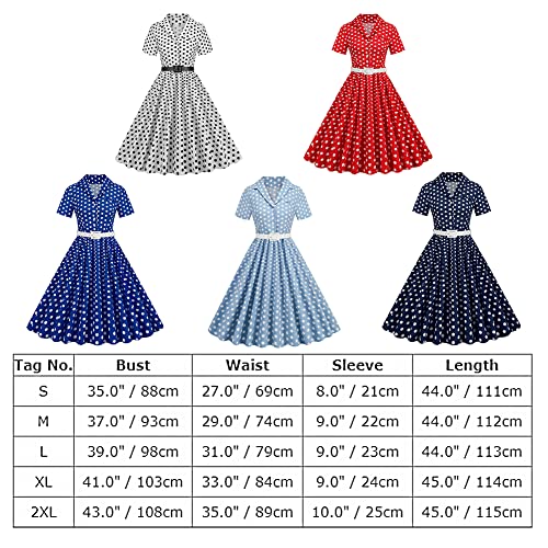 Robe mi-longue années 1950 style rétro rockabilly à manches courtes