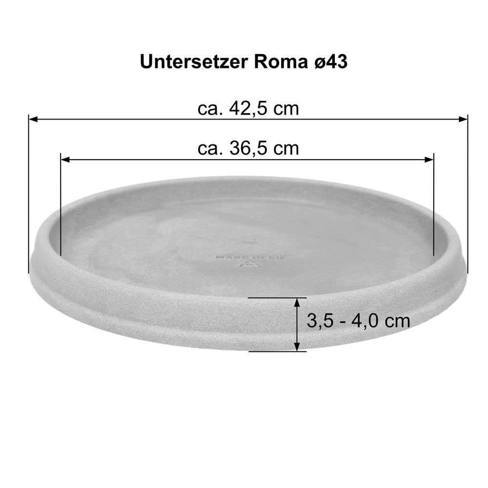 MePla Dessous de Plats Roma - Rond - Résistant aux Intempéries - Résistant Aux UV Caboteurs Floraux - ø43 - Terracotta