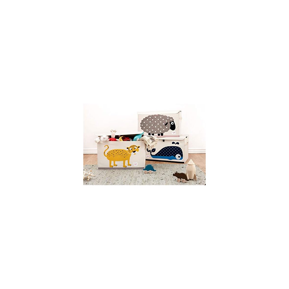 3-Sprouts-Kids-Toy-Chest-Baul-de-almacenamiento-para-habitacion-de-ninos-y-ninas-ovejas