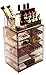 Sorbus Acrylic Makeup Organizer Set, 7-Drawer Vanity & Countertop Cosmetic Storage with Small & Wide Compartments, Bronze Glow Makeup Storage for Brushes, Jewelry – Holiday Gift for Women & Teens
