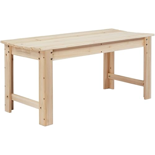 VINGLI Outdoor Wood Bench, 40" Outdoor Bench Patio Wooden Bench Garden Bench Outdoor Backless Bench for Deck Patio (Natural)