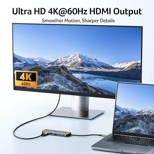 Acer USB C Hub, 5-in-1 USBC to HDMI Adapter with 4K@60Hz, 100W Power Delivery, USB-C 5Gbps & USB-A 3.0 Data Ports, USBC Splitter Docking Station for MacBook Neo/Pro/Air, iPad Pro, iPhone 17 Pro Max