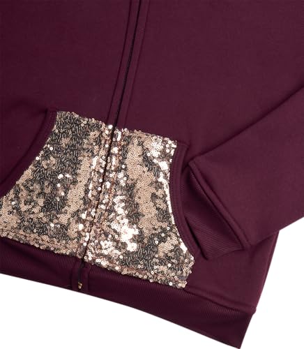 RBX Active Girls Pants Set - 2 Piece Fleece Zip Up Hoodie Sweatshirt and Kids Girls Sweatpants Athletic Set (7-12)3