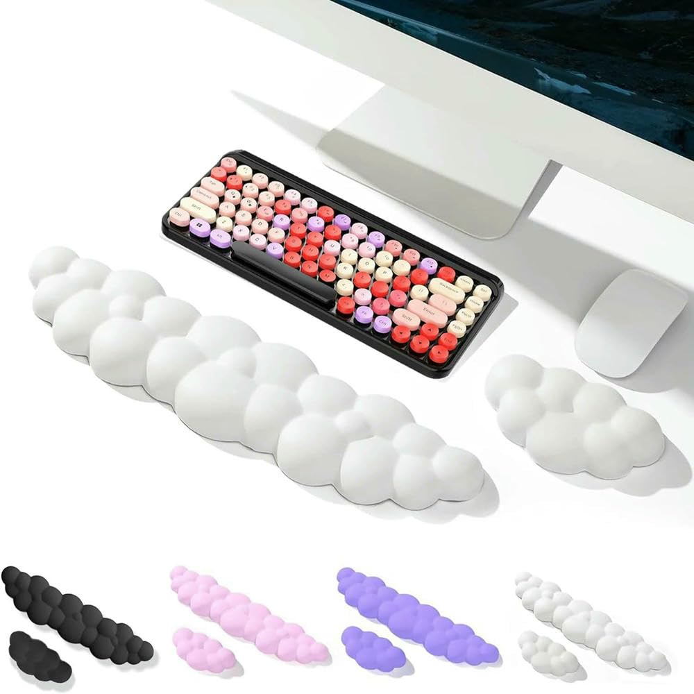 JJDFW - Tappetino per mouse ergonomico per computer portatile, con poggiapolsi e poggiapolsi per ufficio, protezione per la digitazione, in memory foam