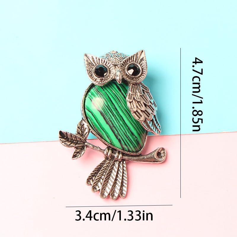 6PCS Crystal Stone Owl Pendant Charms - Random Color Gemstone, Handcrafted for DIY Jewelry & Christmas Decor - Image 3