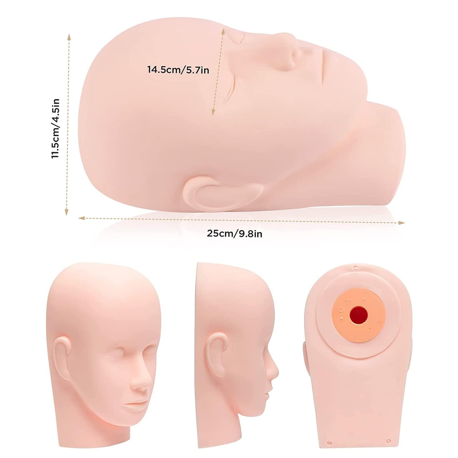 Feelhigh Pro Training Mannequin Flat Head Practice Make Up Eye Lashes Eyelash Extensions,Practice Training Head Manikin Cosmetology Mannequin Doll Face Head 1