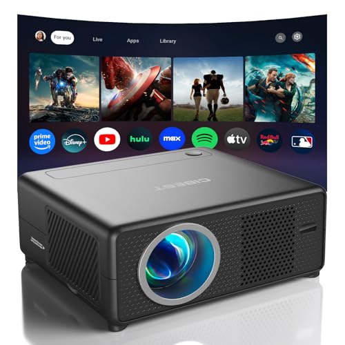 CiBest Mini Projector with WiFi and Bluetooth, Compatible with Netflix/YouTube/PrimeVideo, Electric Focus & Keystone, Short Throw Full HD 1080P Supported, Portable Outdoor/Indoor Use