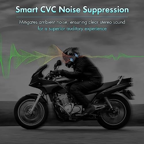 BETOWEY Motorcycle Helmet Bluetooth Headset, B2X Helmet Communication System Motorcycle Bluetooth Intercom with Noise Cancellation, Music Playback - for Dirt Bikes and Motorbikes 2 Pack — view 6