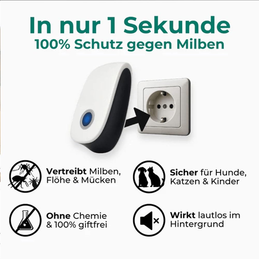 Festberg ShineVest Ultraschall-Schädlingsbekämpfer, 6er Set Elektronischer Insektenschutz für Innenräume, Effektive Abwehr gegen Moskitos, Kakerlaken, Mäuse, Spinnen und Fliegen