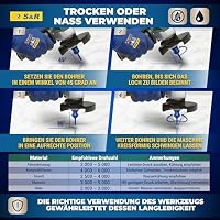 S&R Professional 2-tlg Diamantbohrer M14, Diamant Fliesenbohrer Set 6mm für Winkelschleifer, für Harte Keramik, Feinsteinzeug, Granit, Porzellan, Marmor, Fliesen Bohrer Set, Diamantbohrer 6mm – Ansicht 7