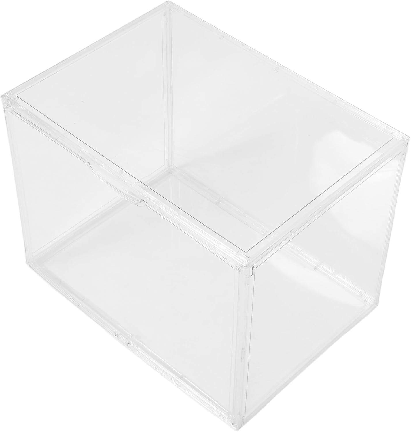 DOITOOL Acrylic Oversized Shoe Storage Box 45x33x33cm Stackable Plastic Sneaker Organizer with Lid for Entryway Closet under Bed