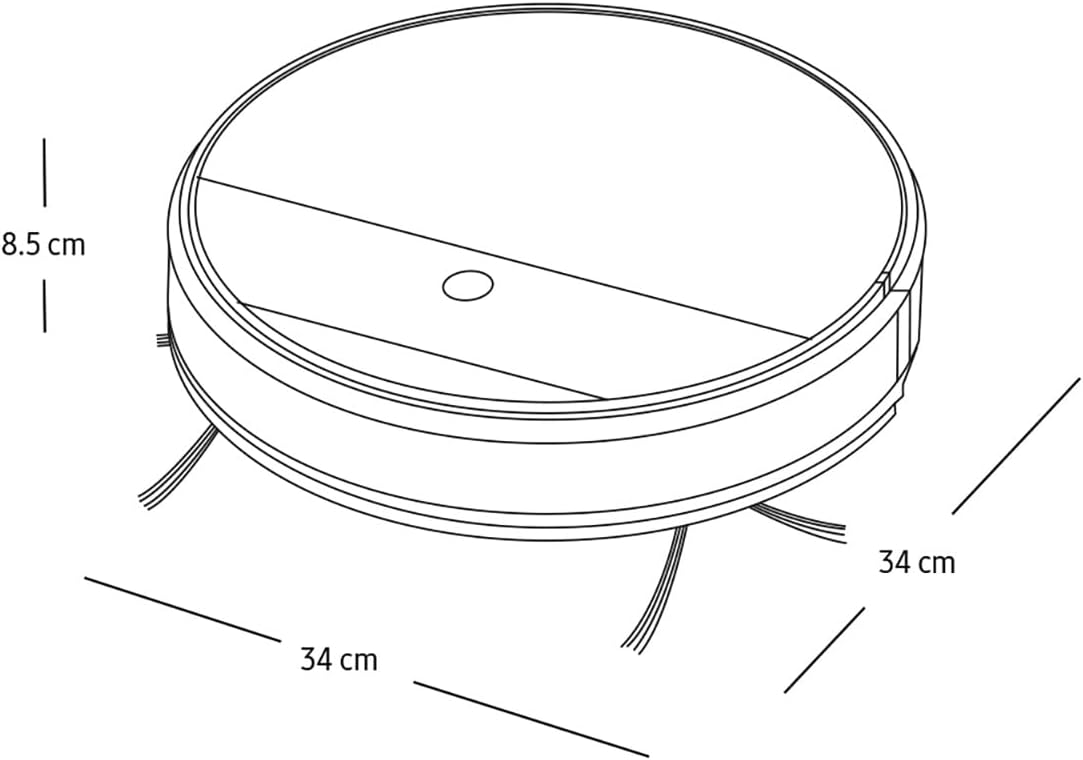 Diagram showing dimensions of Samsung PowerBot-E robot vacuum