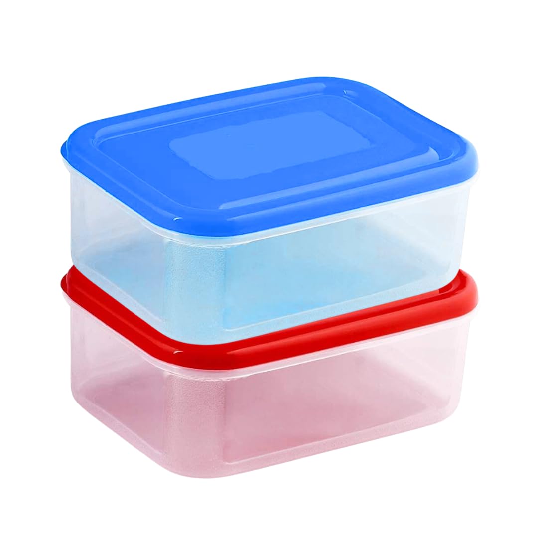 Meepo Plastic Storage Boxes (Pack of 2), Fridge Organizer । Fridge Storage Containers Keeps Fruits, Vegetables, Meat, Fish Fresh Longer । 2.7 liter Container Box । Food Containers, Transparent Boxes.