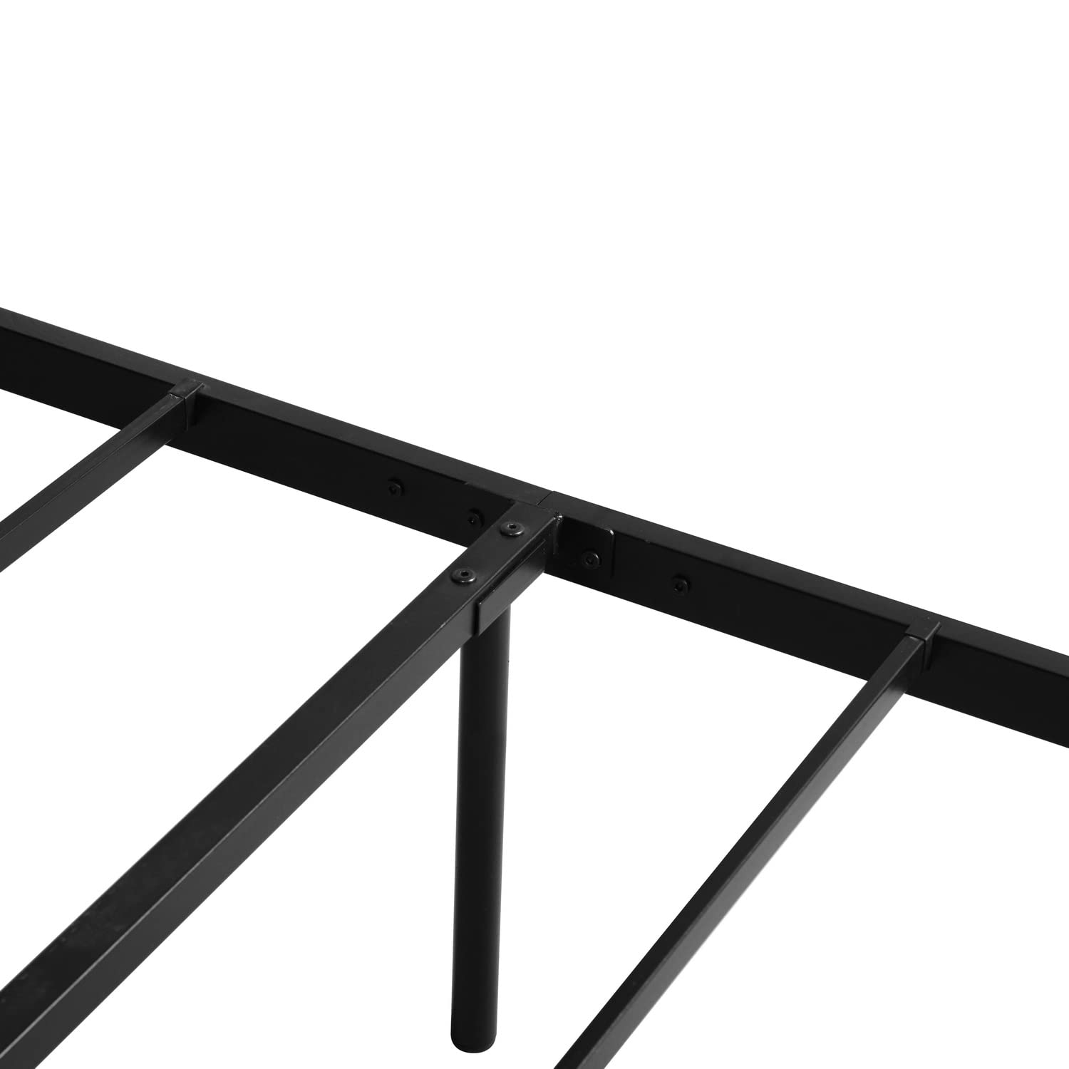 Métal Cadre de Lit Double 140x190 cm, Structure en Métal, Sommier à Lattes Robuste et Durable, avec Tête et Pied, Facile à Monter, Nombreux Rangements sous Le Lit, Noir