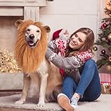 Hundekostüm Löwenmähne Hund, Hund Löwe Mähne Kostüm für mittelgroße bis große Hund & Katze Löwenmähne Perücke für Hundekostüm mit Ohren Weihnachten Cosplay Partys