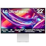 LG UltraFine evo 32U990A-S - 6K (6144 x 3456p) Nano IPS Black 32 Inch, 60Hz, 5ms GtG, DCI-P3 98%, Adobe RGB 99.5%, HDR 600, MAC compatitble, Speakers, Thunderbolt 5, HDMI 2.1, DP2.1, Silver