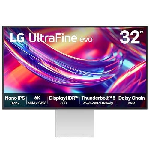 Image of LG UltraFine evo 32U990A-S - 6K (6144 x 3456p) Nano IPS Black 32 Inch, 60Hz, 5ms GtG, DCI-P3 98%, Adobe RGB 99.5%, HDR 600, MAC compatible, speakers, Thunderbolt 5, HDMI 2.1, DP2.1, Silver