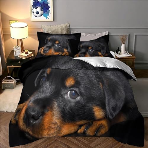 Housse de Couette Microfibre Hypoallergique Chien Lit 200x200cm Douce