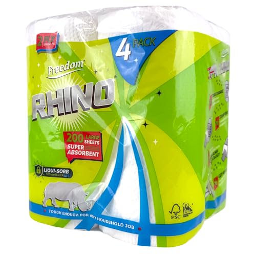 IDEAL 365 Rhino RHK24 2-ply Household Embossed Kitchen Towel - 200 Large Super Strong Ultra Absorbent Sheets 4 Rolls per Pack - Pack of 6 (24 Rolls) - Image 2
