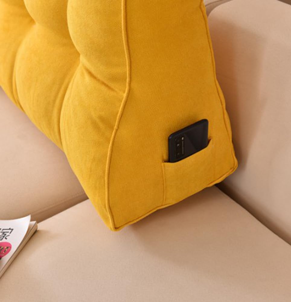 Almohada de respaldo para sofá cama con soporte de cuello desmontable, respaldo de posicionamiento para silla de oficina con funda de cojín lavable, 45 x 50 x 25 cm (70 x 50 x 25 cm, café claro)