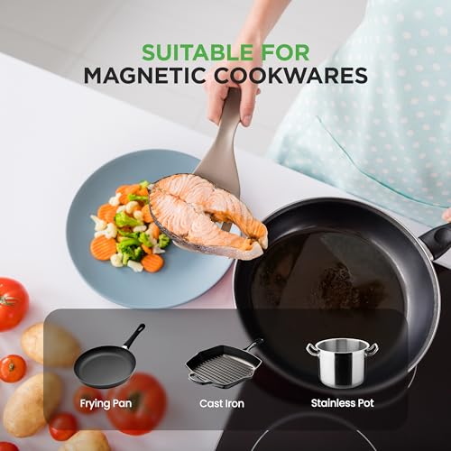NutriChef Induction Cooktop 2 Burner, Electric Stove - Adjustable Temperature, Digital Touch Sensors, Stain-Resistant/Easy-to-Clean, Induction Hot Plate, 20 x 11 Inch - 1800 Watt by NutriChef - Image 6