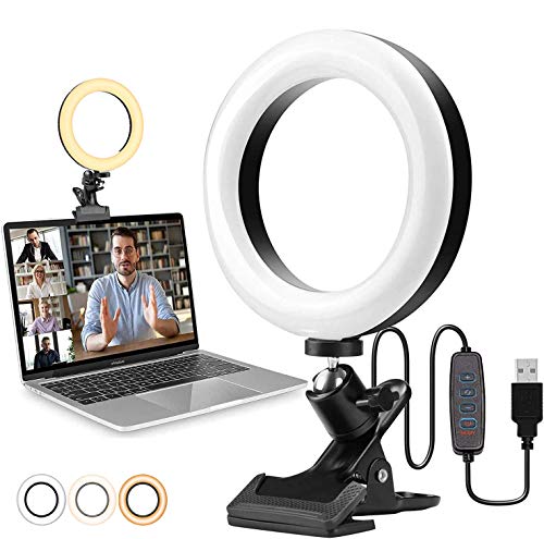 COTOP Videoconferentie verlichting, 6 inch Selfie Ring Lichtverlichting voor Monitor Clip-On, Video Led Ring Licht voor Remote Werk, Afstand Leren, Live Streaming, Computer Laptop Video Conferencing