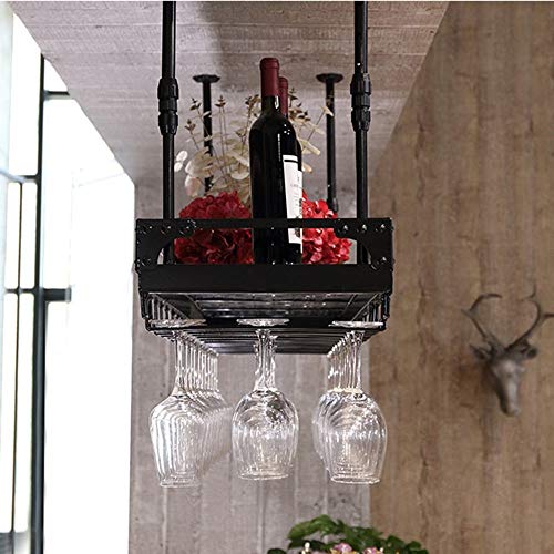 Bouteille de vin de plafond noir MU pour optimiser l'espace des petits bars