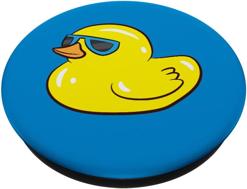Cute Rubber Duck With Sunglasses Love Rubber Ducks PopSockets Adhesive PopGrip image 2