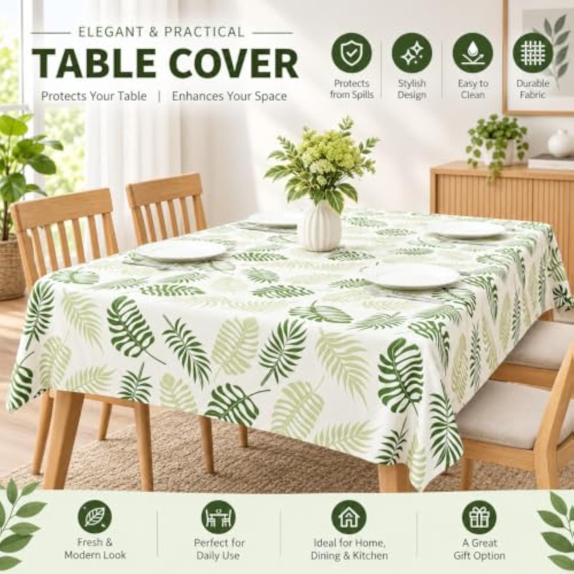 Premium PVC Center Table Cover, 40x60 inch for Dining
