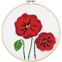 Dimensions 72-70028 Orange and Blue Flowers Punch Needle