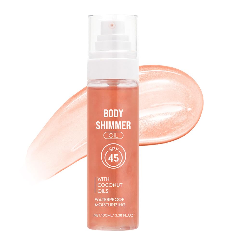 Body Glow Oil Sunscreen Shimmer Body Oil-Rose