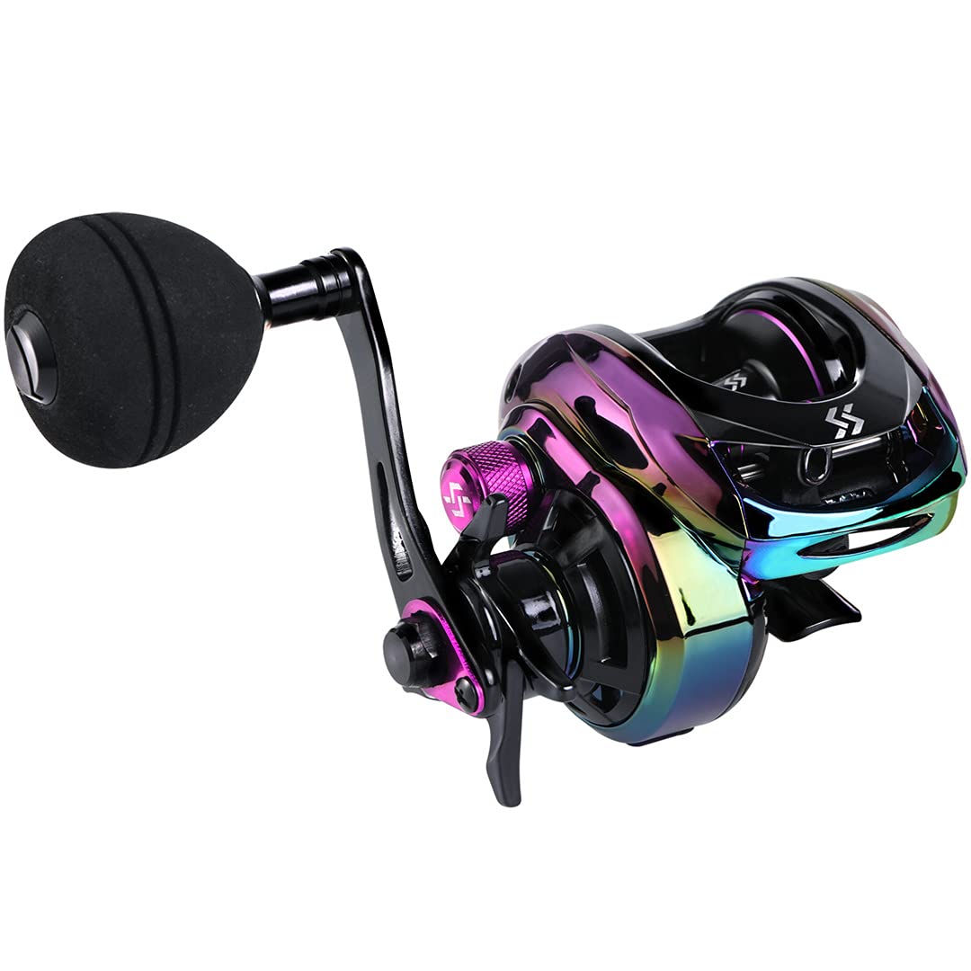 Mulinello Da Pesca Baitcaster Fishdrops - 9+1BB Bobina In Alluminio CNC, Rapporto 7.0:1, Freno Magnetico, Basso Profilo