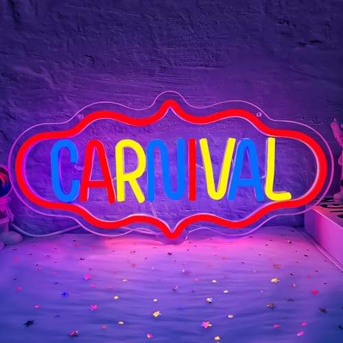 Image of Carnival Neon Sign Carnival Signs Dimmable Carnival Party Neon Light Sign Circus Carnival Theme Party Decorations Led Wall Decor for Birthday