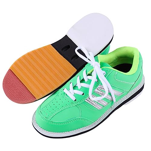 ONAIC Womens Bowling Shoes Leather Lightweight Breathable Bowl Trainers Non-Slip Indoor Bowling Sport Shoes3