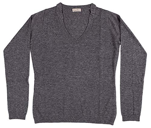 Cashmere Blend Grey V-Neck Sweater4