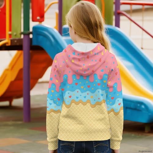 Image of Coloranimal Unisex Girls and Boys Long Sleeve Hoodies Hoody Athletic Pullover Sweatshirts Tops Age 6-16year