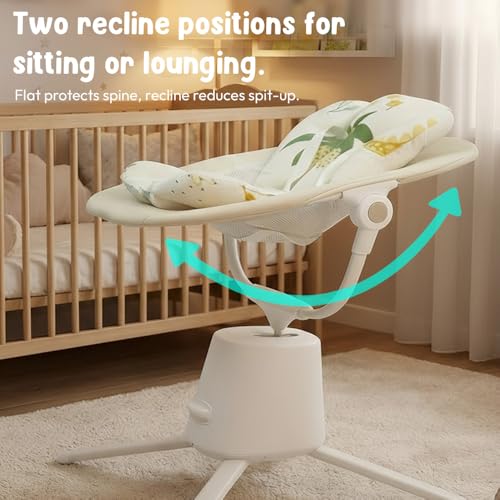 Image of StarAndDaisy Baby Rockers for 0 to 2 Years, Baby Multi Functional Rocker /Rocking Chair for Babies Infants & Toddler with 5-Level Automatic Swing & Bouncer, Bluetooth Music, Remote Control - Beige