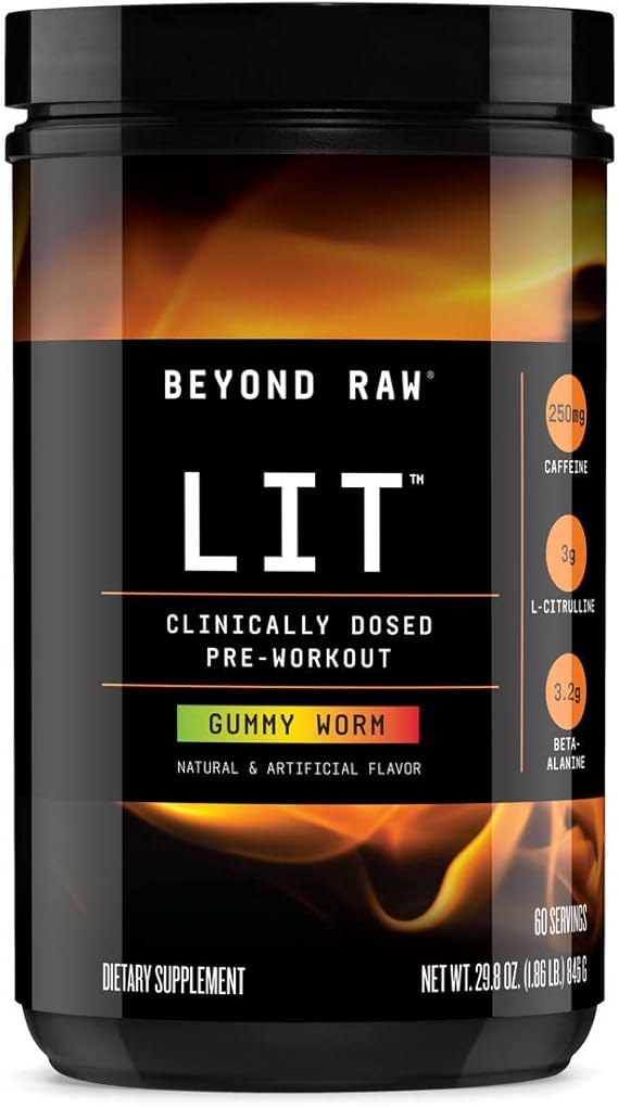 BEYOND RAW LIT Clinically Dosed PreWorkout Powder