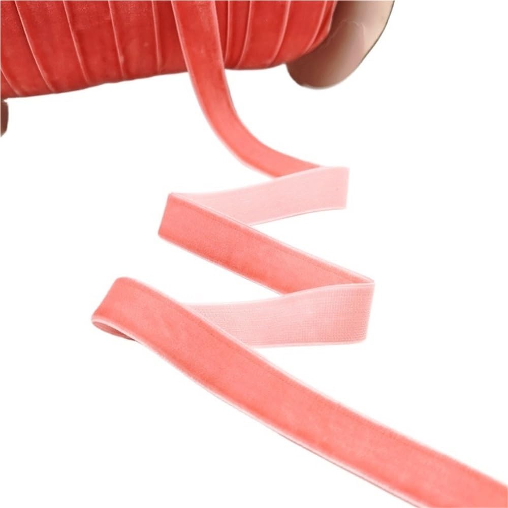 WEITINGKKK Ribbons for Gift Wrapping, Wedding Decor Ribbons 5 Yards Multicolor Velvet Ribbon 6-25mm Handmade Fringe Fabric(Watermelon Red,20mm)